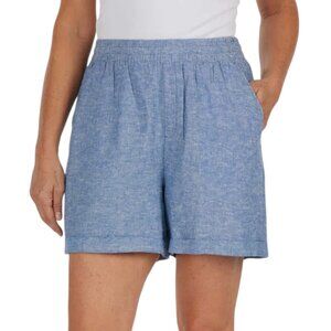 FRANK AND OAK Linen Blend Shorts - Blue Sz L
